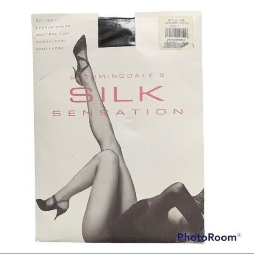 Vintage Bloomingdale's Silk Sensation Sheer Pantyhose Ground Coffee Sz B